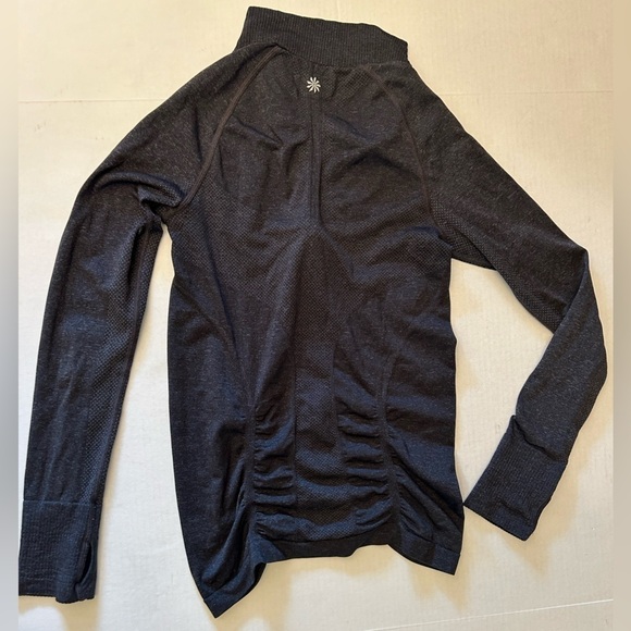Athleta Fastest track half zip black long sleeve top Sz-XS. R2 - Picture 5 of 8